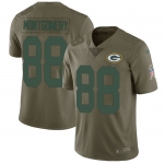 Nike Green Bay Packers #88 Ty Montgomery Olive Men's Stitched NFL Limited 2017 Salute To Service Jersey