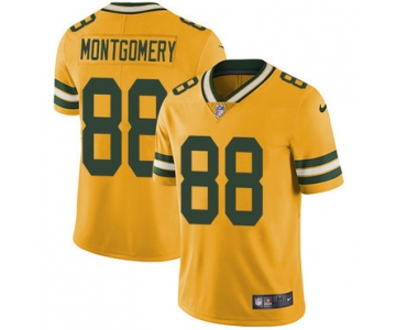 Nike Green Bay Packers #88 Ty Montgomery Yellow Men's Stitched NFL Limited Rush Jersey