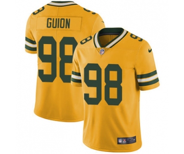 Nike Green Bay Packers #98 Letroy Guion Yellow Men's Stitched NFL Limited Rush Jersey
