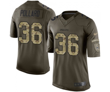 Cowboys #36 Tony Pollard Green Men's Stitched Football Limited 2015 Salute to Service Jersey