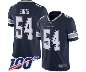 Cowboys #54 Jaylon Smith Navy Blue Team Color Men's Stitched Football 100th Season Vapor Limited Jersey