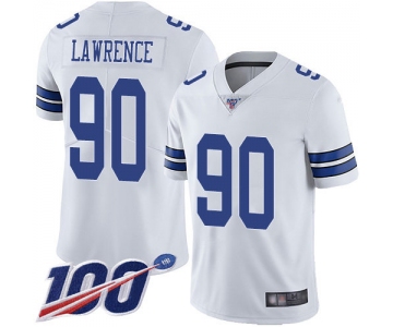 Cowboys #90 Demarcus Lawrence White Men's Stitched Football 100th Season Vapor Limited Jersey