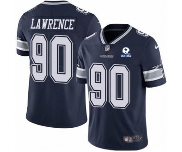 Men Dallas Cowboys #90 Demarcus Lawrence 60th Anniversary Navy Vapor Untouchable Stitched NFL Nike Limited Jersey