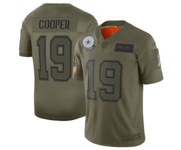 Men Dallas cowboys 19 Cooper Green Nike Olive Salute To Service Limited NFL Jerseys