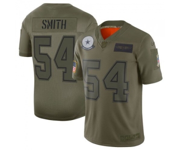 Men Dallas cowboys 54 Smith Green Nike Olive Salute To Service Limited NFL Jerseys