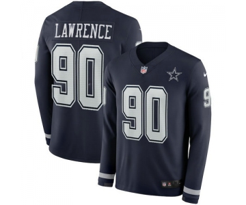 Men Nike Dallas cowboys 90 Lawrence Blue Therma Long Sleeve Jersey