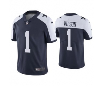 Men's Dallas Cowboys #1 Cedrick Wilson Navy Thanksgiving Vapor Limited Stitched Jersey