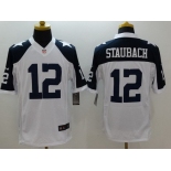 Men's Dallas Cowboys #12 Roger Staubach White Thanksgiving Retired Player NFL Nike Limited Jersey