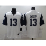 Men's Dallas Cowboys #13 Michael Gallup White 2016 Color Rush Stitched NFL Nike Limited Jersey