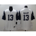 Men's Dallas Cowboys #13 Michael Gallup White 2016 Color Rush Stitched NFL Nike Limited Jersey