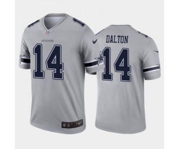 Men's Dallas Cowboys #14 Andy Dalton Grey 2020 Inverted Legend Stitched NFL Nike Limited Jersey