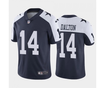 Men's Dallas Cowboys #14 Andy Dalton Navy Thanksgiving 2020 NEW Vapor Untouchable Stitched NFL Nike Limited Jersey