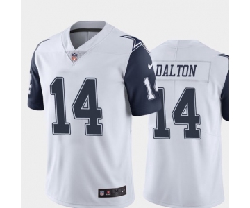 Men's Dallas Cowboys #14 Andy Dalton White Color Rush Stitched NFL Nike Limited Jersey