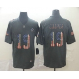 Men's Dallas Cowboys #19 Amari Cooper 2019 Black Salute To Service USA Flag Fashion Limited Jersey