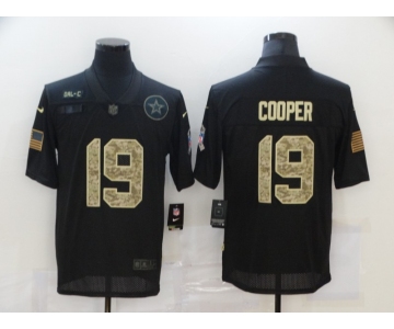 Men's Dallas Cowboys #19 Amari Cooper Black Camo 2020 Salute To Service Stitched NFL Nike Limited Jersey