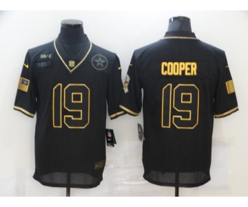 Men's Dallas Cowboys #19 Amari Cooper Black Gold 2020 Salute To Service Stitched NFL Nike Limited Jersey