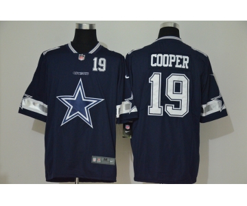 Men's Dallas Cowboys #19 Amari Cooper Navy Blue 2020 Big Logo Number Vapor Untouchable Stitched NFL Nike Fashion Limited Jersey