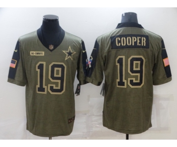 Men's Dallas Cowboys #19 Amari Cooper Nike Olive 2021 Salute To Service Limited Player Jersey