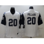 Men's Dallas Cowboys #20 Tony Pollard 2021 White Thanksgiving Limited Stitched Jersey