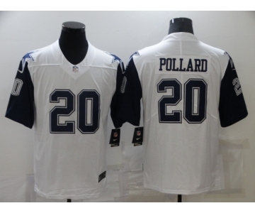 Men's Dallas Cowboys #20 Tony Pollard 2021 White Thanksgiving Limited Stitched Jersey