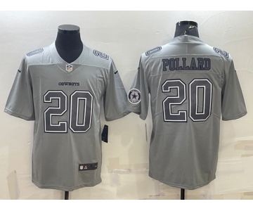 Men's Dallas Cowboys #20 Tony Pollard With Patch Gray Atmosphere Fashion Stitched Jersey