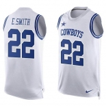 Men's Dallas Cowboys 22 E.Smith Nike White Printed Player Name & Number Tank Top