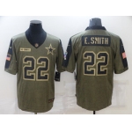 Men's Dallas Cowboys #22 Emmitt Smith Nike Olive 2021 Salute To Service Retired Player Limited Jersey