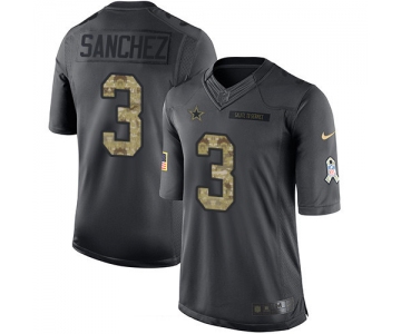 Men's Dallas Cowboys #3 Mark Sanchez Black Anthracite 2016 Salute To Service Stitched NFL Nike Limited Jersey