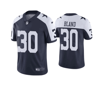 Men's Dallas Cowboys #30 DaRon Bland Navy Thanksgiving Vapor Limited Stitched Jersey