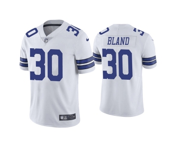 Men's Dallas Cowboys #30 DaRon Bland White Vapor Limited Stitched Jersey