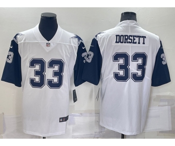 Men's Dallas Cowboys #33 Tony Dorsett White Color Rush Stitched NFL Nike Limited Jersey