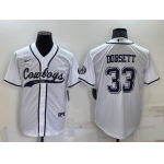 Men's Dallas Cowboys #33 Tony Dorsett White Stitched Cool Base Nike Baseball Jersey