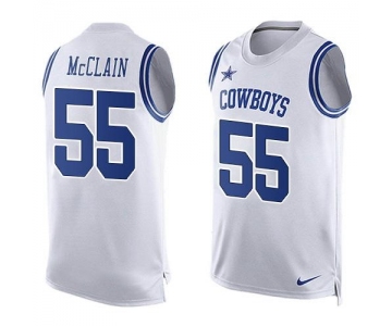 Men's Dallas Cowboys 55 Rolando McClain Nike White Printed Player Name & Number Tank Top