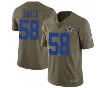 Men's Dallas Cowboys #58 Aldon Smith Limited Green 2017 Salute to Service Jersey