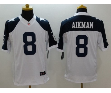 Men's Dallas Cowboys #8 Troy Aikman Navy Blue Thanksgiving Retired Player NFL Nike Limited Jersey