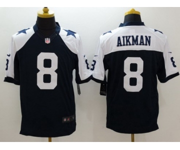 Men's Dallas Cowboys #8 Troy Aikman White Thanksgiving Retired Player NFL Nike Limited Jersey