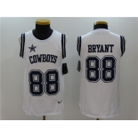 Men's Dallas Cowboys #88 Dez Bryant White Color Rush 2017 Vest Stitched NFL Nike Tank Top Jersey