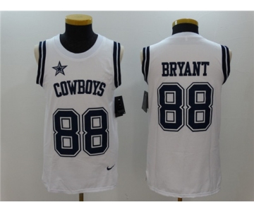 Men's Dallas Cowboys #88 Dez Bryant White Color Rush 2017 Vest Stitched NFL Nike Tank Top Jersey