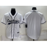 Men's Dallas Cowboys Blank White Stitched MLB Cool Base Nike Baseball Jersey