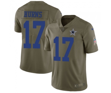 Men's Nike Dallas Cowboys #17 Allen Hurns Olive Stitched NFL Limited 2017 Salute To Service Jersey