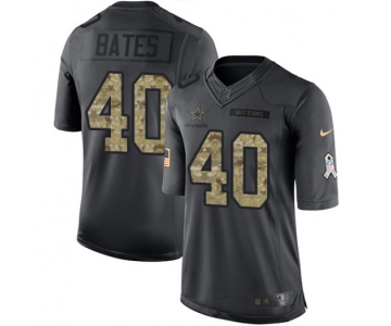 Men's Nike Dallas Cowboys #40 Bill Bates Limited Black 2016 Salute to Service Jersey