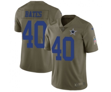 Men's Nike Dallas Cowboys #40 Bill Bates Limited Olive 2017 Salute to Service Jersey