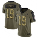 Men's Olive Dallas Cowboys #19 Amari Cooper 2021 Camo Salute To Service Limited Stitched Jersey