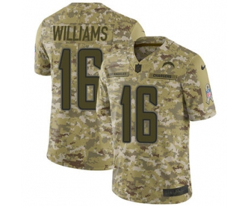 Nike Chargers #16 Tyrell Williams Camo Men's Stitched NFL Limited 2018 Salute To Service Jersey