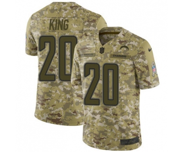 Nike Chargers #20 Desmond King Camo Men's Stitched NFL Limited 2018 Salute To Service Jersey