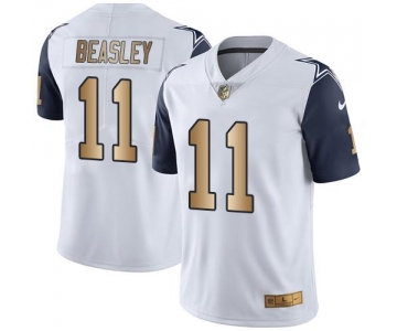 Nike Cowboys #11 Cole Beasley White Men's Stitched NFL Limited Gold Rush Jersey