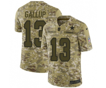 Nike Cowboys #13 Michael Gallup Camo Men's Stitched NFL Limited 2018 Salute To Service Jersey