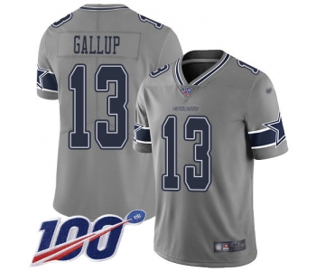 Nike Cowboys #13 Michael Gallup Gray Men's Stitched NFL Limited Inverted Legend 100th Season Jersey