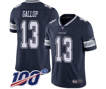 Nike Cowboys #13 Michael Gallup Navy Blue Team Color Men's Stitched NFL 100th Season Vapor Limited Jersey