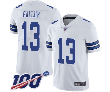 Nike Cowboys #13 Michael Gallup White Men's Stitched NFL 100th Season Vapor Limited Jersey